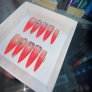 Pink ombré press on nails